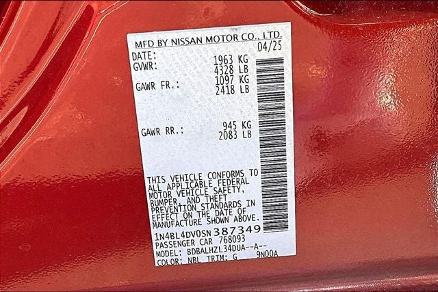 2025 Nissan Altima 2.5 SV