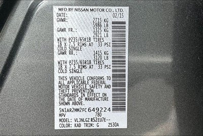 2015 Nissan Pathfinder SL